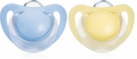 NUK Silicone Pacifier STARLIGHT - Blue & Yellow 2pcs pack